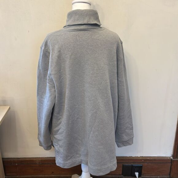 Karen Scott smoke gray turtleneck long sleeve fleece sweatshirt Size XXL New - Picture 6 of 11